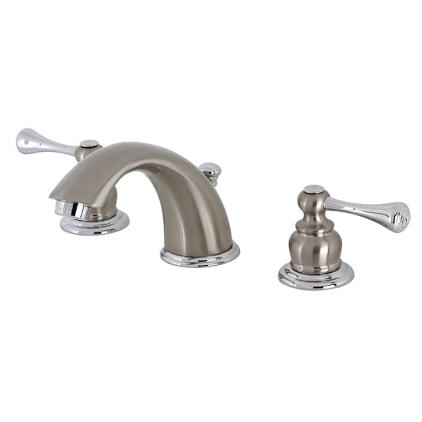 KB3977BL 8" Widespread Bathroom Faucet, Brushed Nickel/Polished Chrome